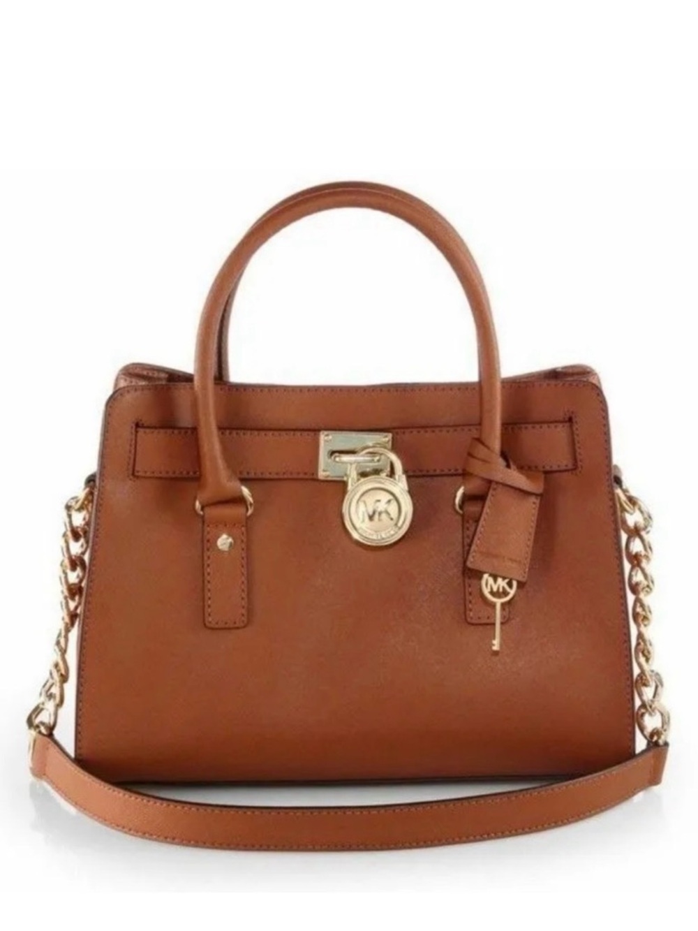 Michael Kors Brown Leather Shoulder Satchel with Gold Hardware- Stunning!!